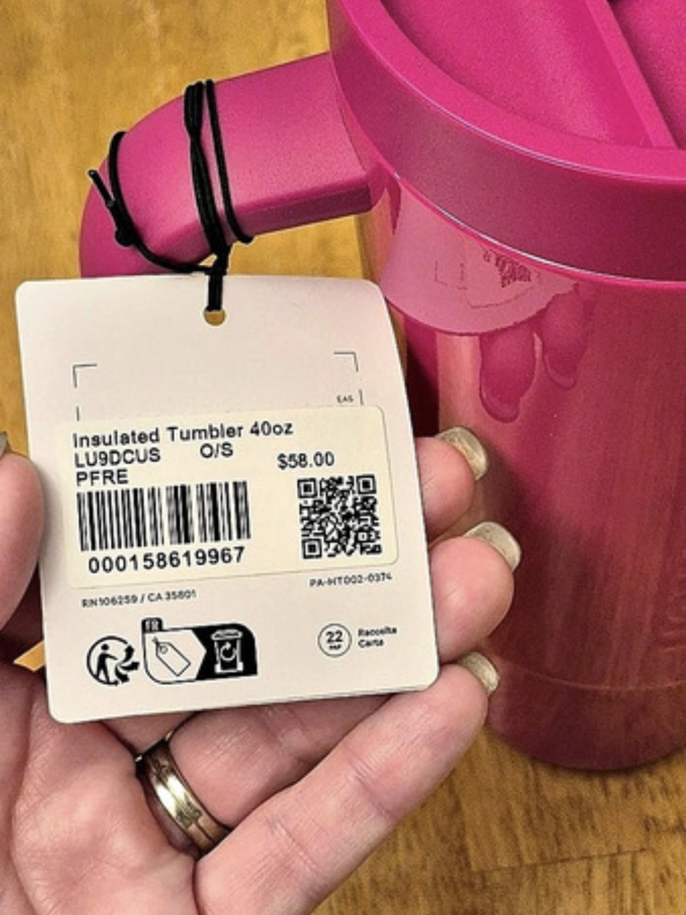 Lululemon Insulated Tumbler 40oz Pink Flare NWT Double Walled Padded Straw - Picture 6 of 6